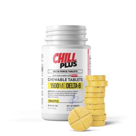 25mg D8 & CBD Isolate Tablets - Pineapple - 60ct - Thumbnail 2