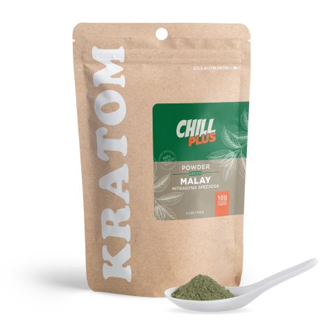 100g Kratom Powder - Green Malay - Chill Plus - Thumbnail 1