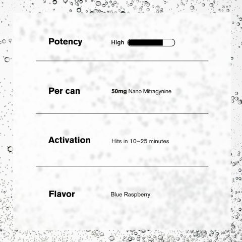 50mg Mitragynine & Kratom Nano Electrolyte Drink - Blue Raspberry - Fresh - Thumbnail 5