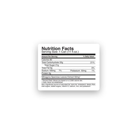 50mg Mitragynine & Kratom Nano Electrolyte Drink - Blue Raspberry - Fresh - Thumbnail 8