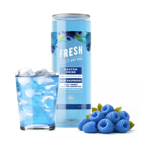 Fresh Blue Raspberry Kratom Drink - Mitragynine & Kratom Nano - 50g - 1ct - Thumbnail 2