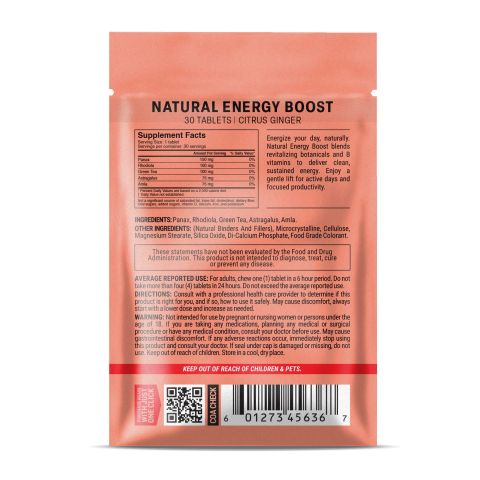 500mg - Natural Energy Boost - Citrus Ginger - Mood Tablets - Thumbnail 8