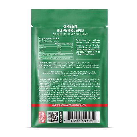 500mg - Green Superblend - Pineapple Mint - Mood Tablets - Thumbnail 8