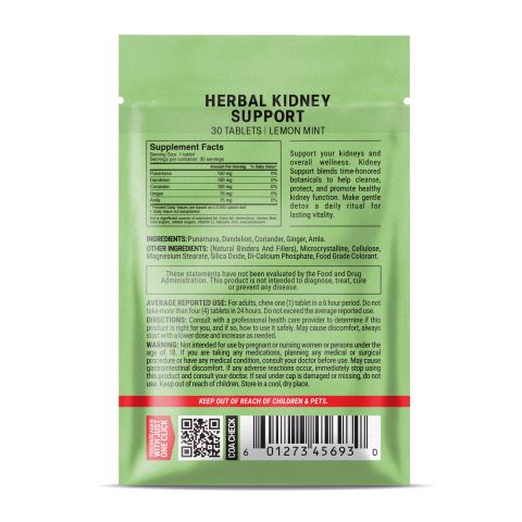 500mg - Kidney Herbal Support - Lemon Mint - Mood Tablets - Thumbnail 8