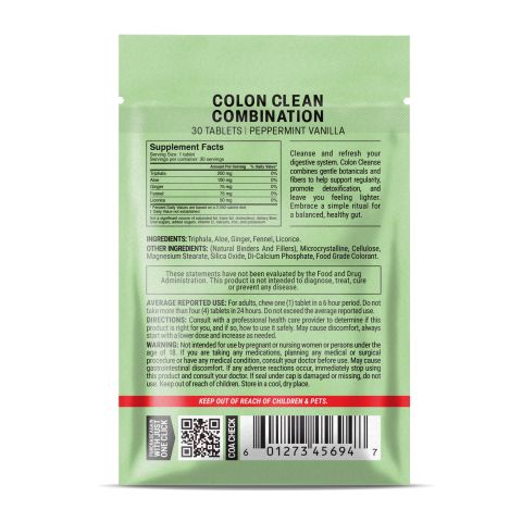 500mg - Colon Clean Combination - Peppermint Vanilla - Mood Tablets - Thumbnail 8