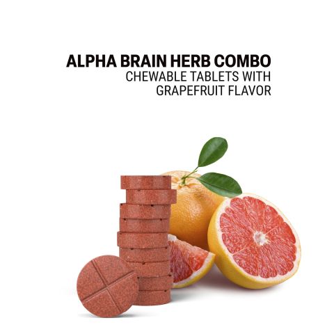500mg - Alpha Brain Herb Combo - Grapefruit - Mood Tablets - Thumbnail 4