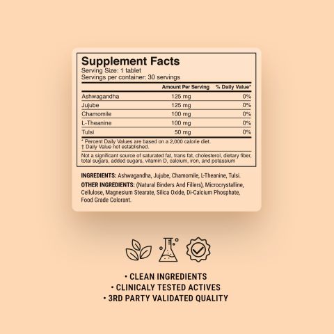 500mg - Deep Sleep - Vanilla Chamomile - Mood Tablets - Thumbnail 9