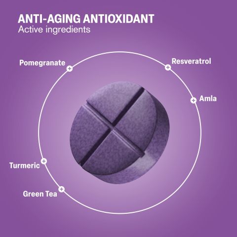 500mg - Anti-Aging Antioxidant - Blackcurrant Grape - Mood Tablets - Thumbnail 5