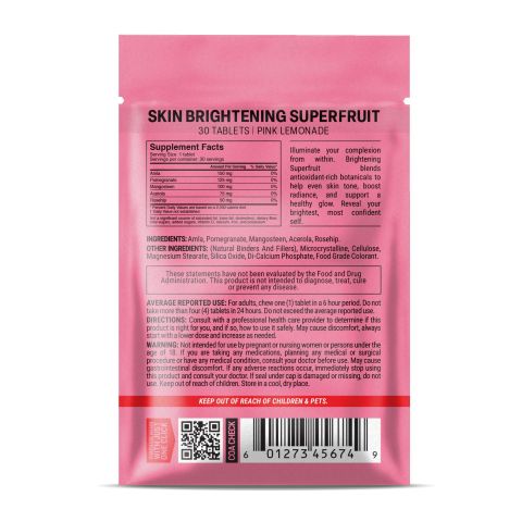 500mg - Skin Brightening SuperFruit - Pink Lemonade - Mood Tablets - Thumbnail 8