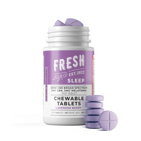 31mg Broad Spectrum CBD, CBN, Melatonin Tablets - Lavender Berry - Fresh - Thumbnail 2
